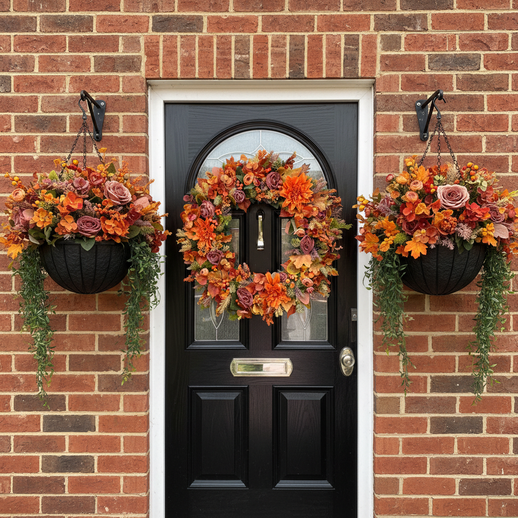 Luxury autumn wreath handcrafted by Alana's Floristry